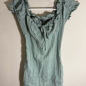 Windsor Green Tight Detailed Mini Dress